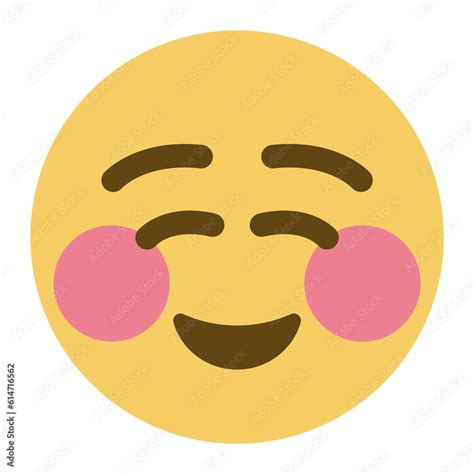 Cute Smiling Emoji Happy Face With Flushed Cheeks Yellow Face Emoji Ilustración De Stock