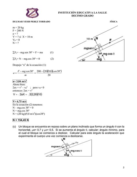 Ejercicios Leyes De Newton Pdf