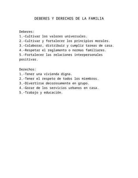 Docx Deberes Y Derechos De La Familia Dokumen Tips