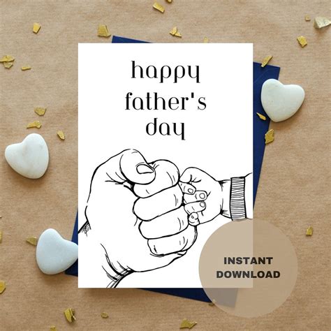 Printable Fathers Day Card Last Minute Fathers Day Card Unique T