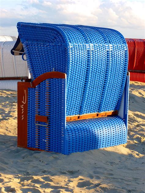 Beach Chair Beach Sand North Sea Holiday Blue Sand Beach By The