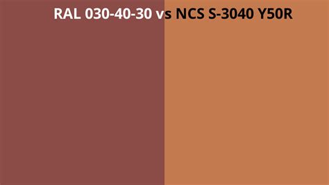 Ral 030 40 30 Vs Ncs S 3040 Y50r Ral Colour Chart Uk