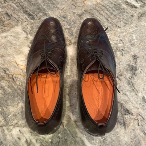 Santoni Shoes Nwt Santoni Brown Wingtip Dress Shoes With Laces Size