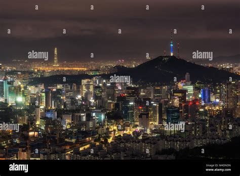 Night view over Seoul Stock Photo - Alamy