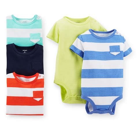 5 Pack Short Sleeve Bodysuits Carters Baby Boy Clothes Newborn Boy