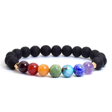 Buy Chakra Bracelet Lava Stone Chakra Balancing