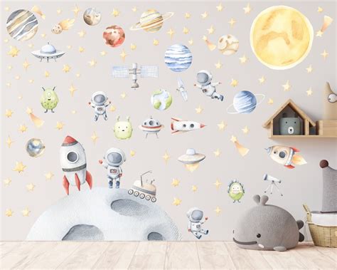 Space Wall Decals, Solar System Wall Sticker, Nursery Solar System ...