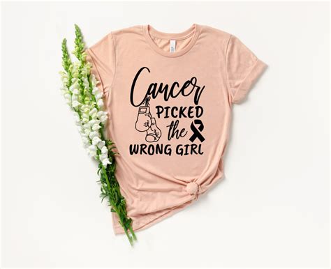 Cancer Picked The Wrong Girl Svg Cut File Cancer Awareness Etsy