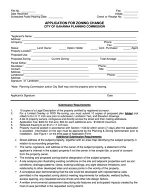 Fillable Online Gahanna Application For Zoning Change City Of Gahanna