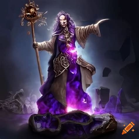 Image Of A Sorcerer Holding A Magical Geode