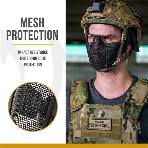 OneTigris 6 Foldable Half Face Mesh Mask Military Style Comfortable