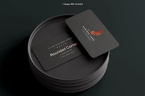 Premium Psd Rounded Corner Business Card Mockup Scene