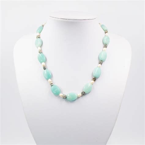 Amazonite And Pearl Necklace Becky S Beads