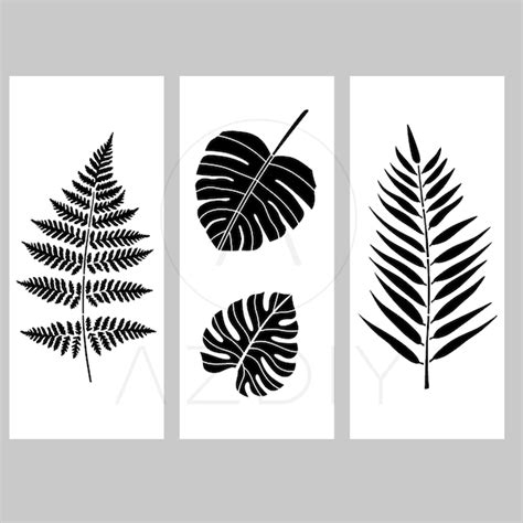 Palm Leaf Stencil Etsy