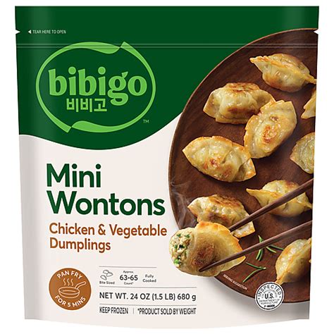 Bibigo Dumplings Chicken Vegetable Wontons Mini Oz Shop