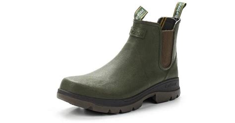 Barbour Rubber Fury Chelsea Boot Wellingtons In Olive Green For Men Lyst