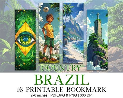 Brazil South America Bookmark Design Reading Mode Bookstack Book