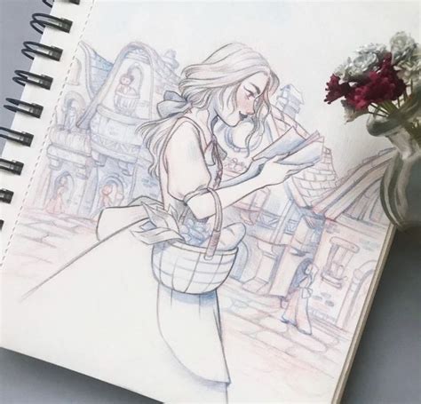 Pin By Negin Sgh On Beautiful Belle Cute Sketches Disney Drawings