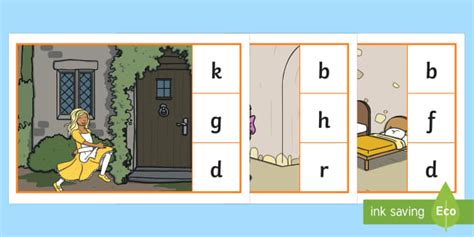 Goldilocks Themed Initial Sounds Games Peg Matching Game