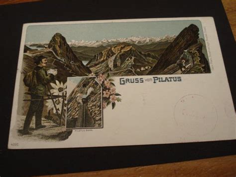 Gruss Vom Pilatus Farbig Stempel Pilatus Kulm Hotel Kaufen