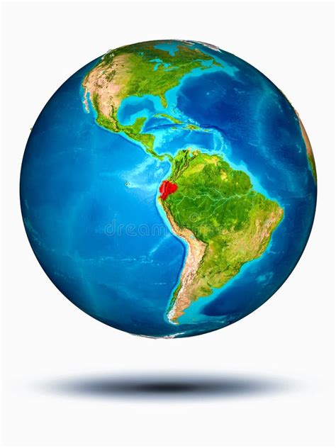 Ecuador On Earth In Red Stock Illustration Illustration Of Realistic