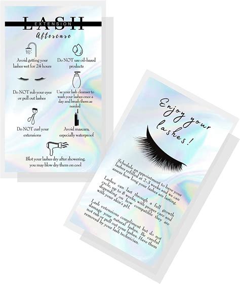 Amazon Boutique Marketing Llc Lash Extension Aftercare Cards