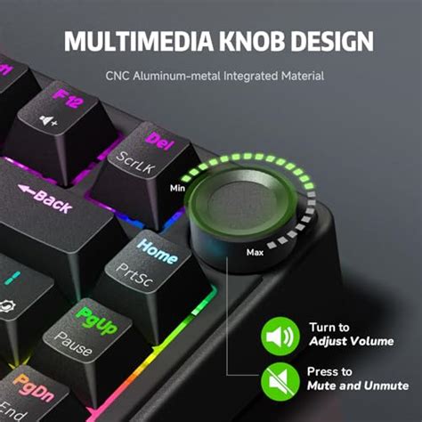 Rk Royal Kludge R Mechanical Keyboard With Volumn Knob Tkl Wired