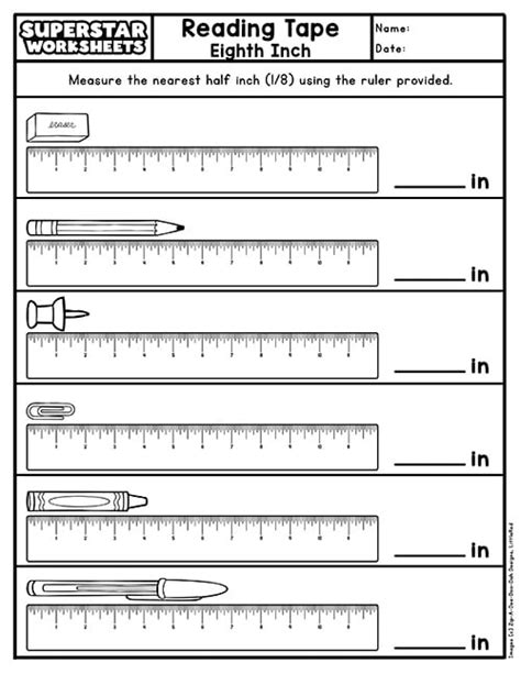 Reading A Tape Measure Worksheet Superstar Worksheets