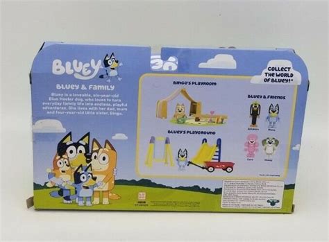 Bluey and Family 4 Pack Figure Set With Bluey, Bingo, B