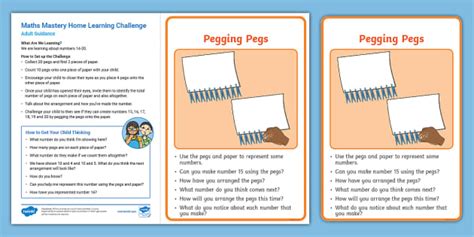 👉 Maths Numbers 14 20 Home Learning Challenge Pegging Pegs