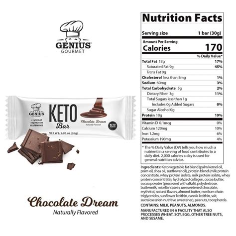 Genius Gourmet Keto Bar Chocolate Dream At NaturaMarket