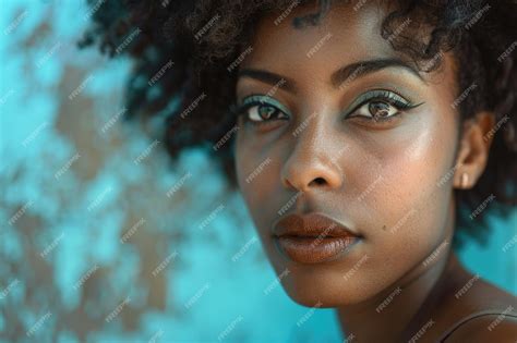 Premium Photo Close Up Portrait Of A Beautiful African American Woman With Modern Hairstyle