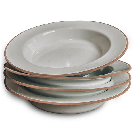 Mora Ceramic Wide Rimmed Soup Bowl 25oz Set Of 4 For Pasta Italian