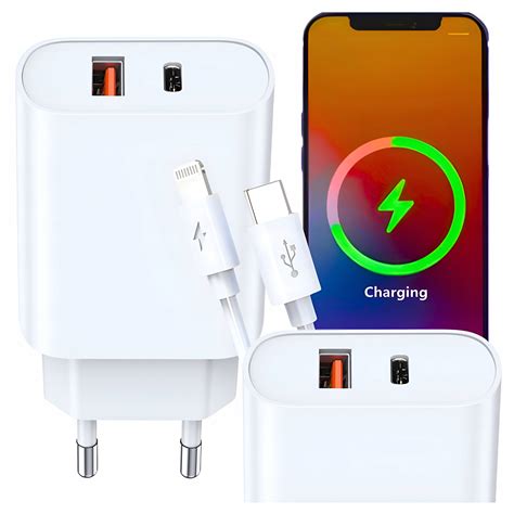 SZYBKA ŁADOWARKA USB C 20W 3A KOSTKA KABEL PRZEWÓD DO IPHONE