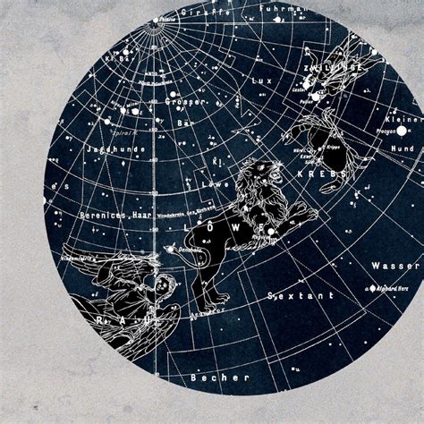 Vintage Inspired Astronomy Print Poster Constellationsstars Etsy