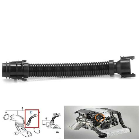 Car Intake Manifold Air Filter Inlet Breather Hose Black Pipe Rocker