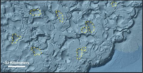 Seafloor topography in the Gulf of Mexico, showing salt-withdrawal ...