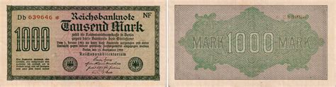 Weimarer Republik 1922 Banknote 1000 Mark Kn Nr Rot Braun 6