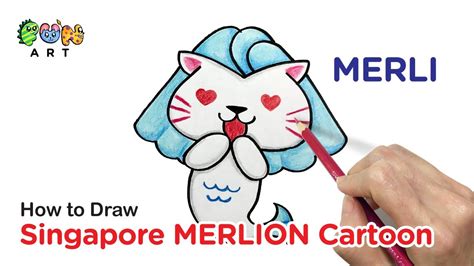 How To Draw Merlion Merli Singapore New Mascot Lovely Youtube