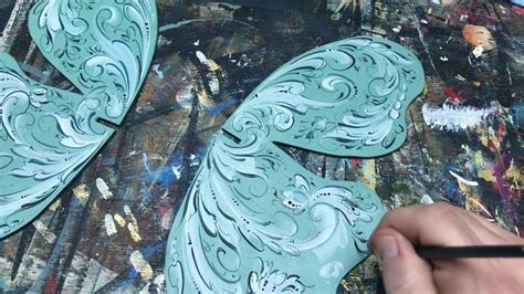 Norwegian Rosemaling Detailing Video Monochromatic Butterfly Part 2