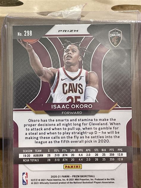 Isaac Okoro 2020 21 Panini Prizm Red Wave RC Rookie Card Cleveland