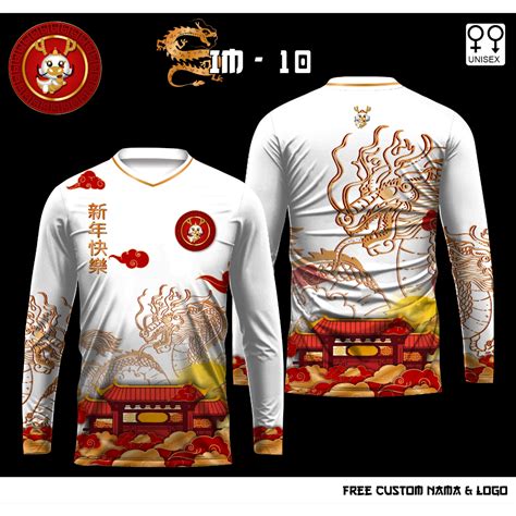 Jual Jersey Shio Naga Baju Dragon Imlek 2024 Kaos Naga Lengan Panjang