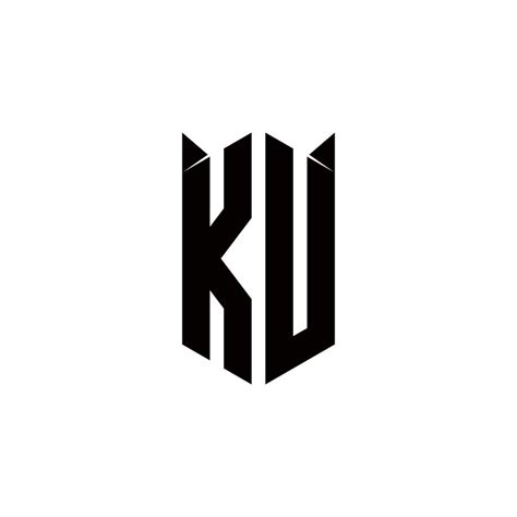 Ku Logo Monogram With Shield Shape Designs Template Vector Art