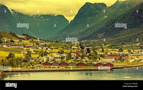 Village Of Olden Norway Stock Photo Alamy