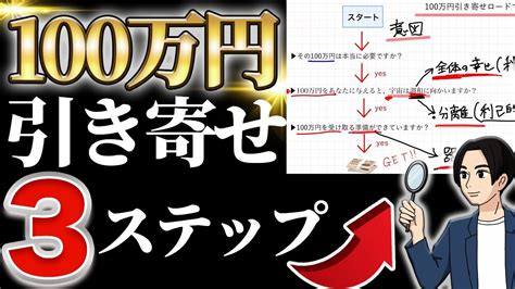 【引き寄せの法則お金編】100万円を引き寄せる3ステップ。ロードマップで解説。 Youtube