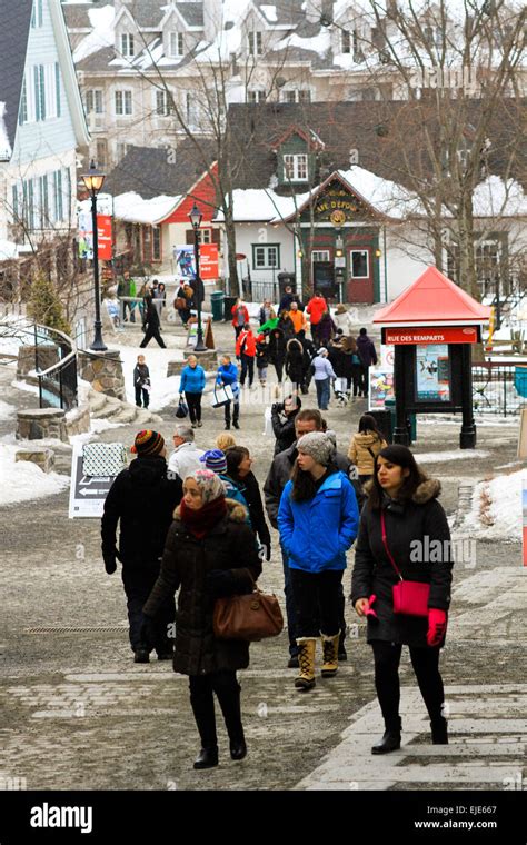 The Pedestrian Village At Mont Tremblant Ski Resort In Quebec Canada