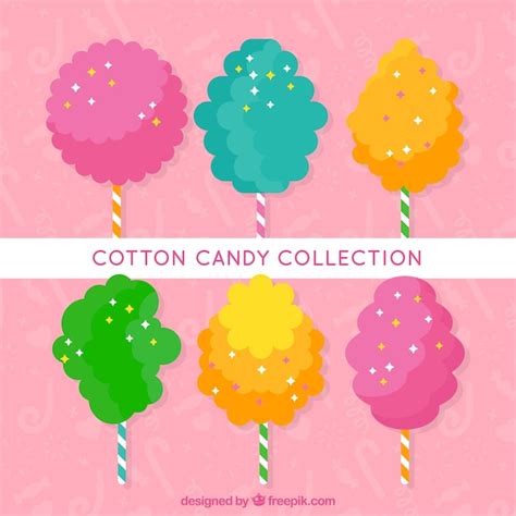 Free Vector Pack Of Colored Cotton Candy