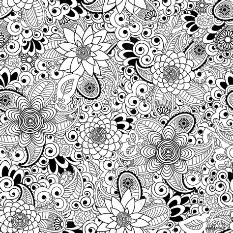 Seamless Hand Drawn Floral Doodle Background Stock Vector