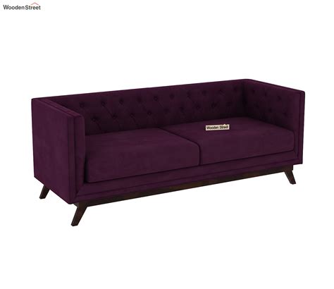 Buy Berlin 3 Seater Sofa Velvet Mulberry Pink Online In India At