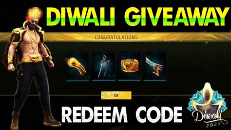 Redeem Code Diwali Giveaway Free Fire Diwali Special Giveaway Free